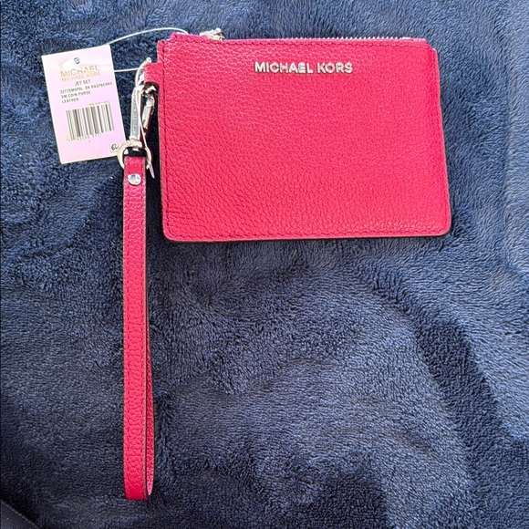 Michael Kors Raspberry Leather Coin Purse - Picture 1 of 3